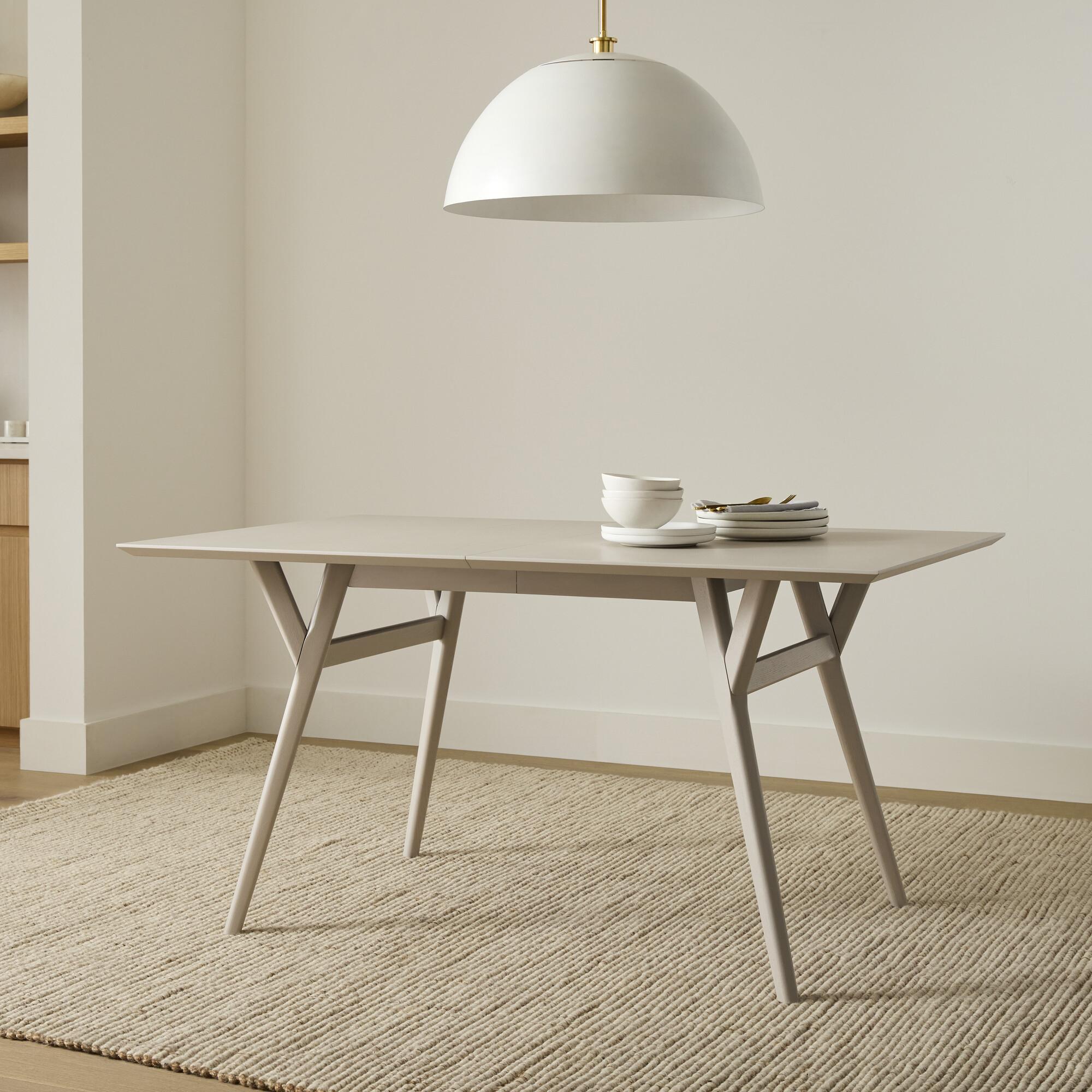 Mid Century Expandable Dining Table 152 cm 203 cm Pebble